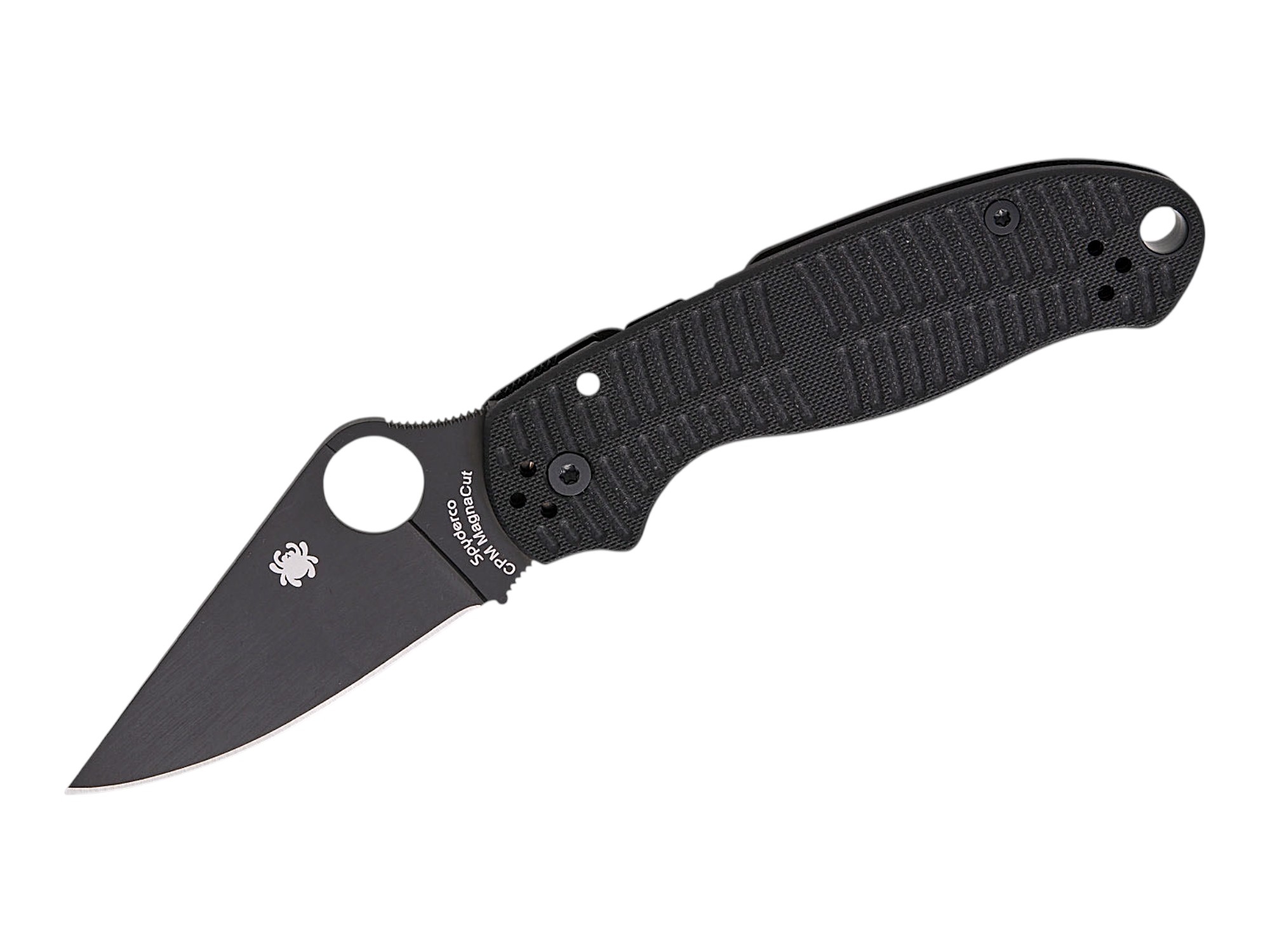 Spyderco Paramilitary 3 Salt Clip Point, Folding Knife, Black G10 - C223GMCBKP
