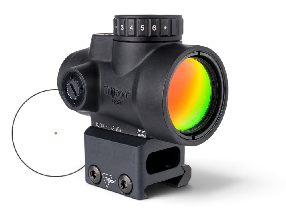 Trijicon MRO SD 1x25 Green Dot Sight, 2MOA, Black