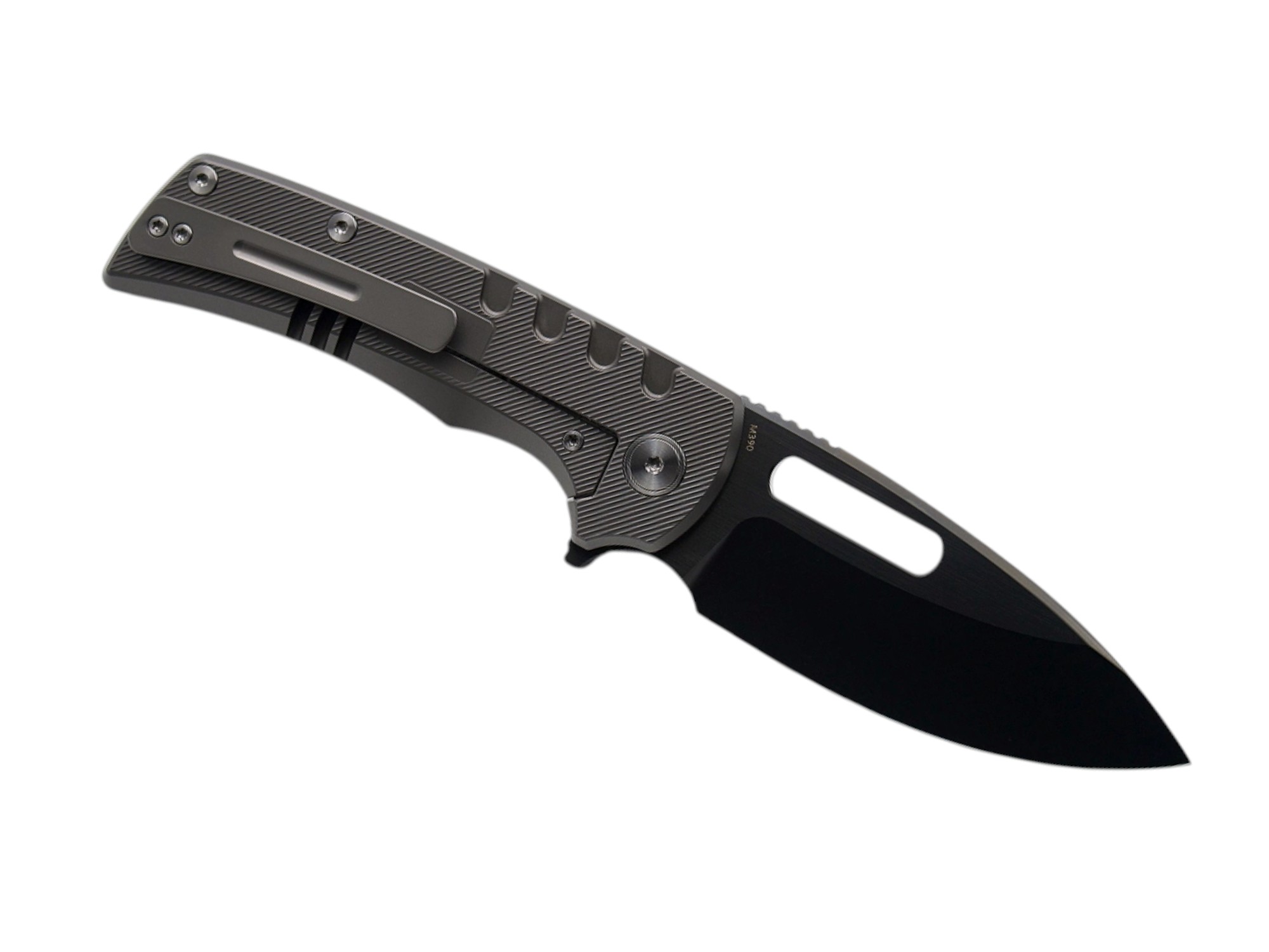 M Miguron Knives Arma Xl MGR603XLBK, Manual Folder, Dark Grey PVD Titanium Handle