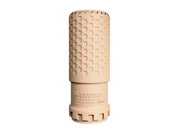 Ridgeback Defense Rhodie 6K 6mm/5.56 Suppressor, FDE · UPC 46233