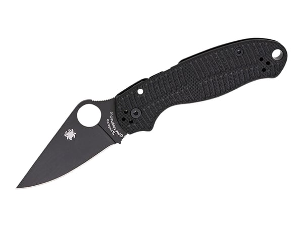 Spyderco Paramilitary 3 Salt Clip Point, Folding Knife, Black G10 - C223GMCBKP · UPC 716104018727