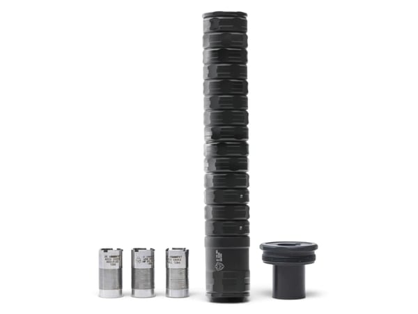 JK Armament SGX 12GA Suppressor, Black + Choke Adapter · UPC 850038425524